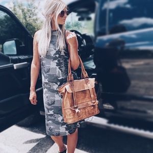 CAMO MIDI DRESS